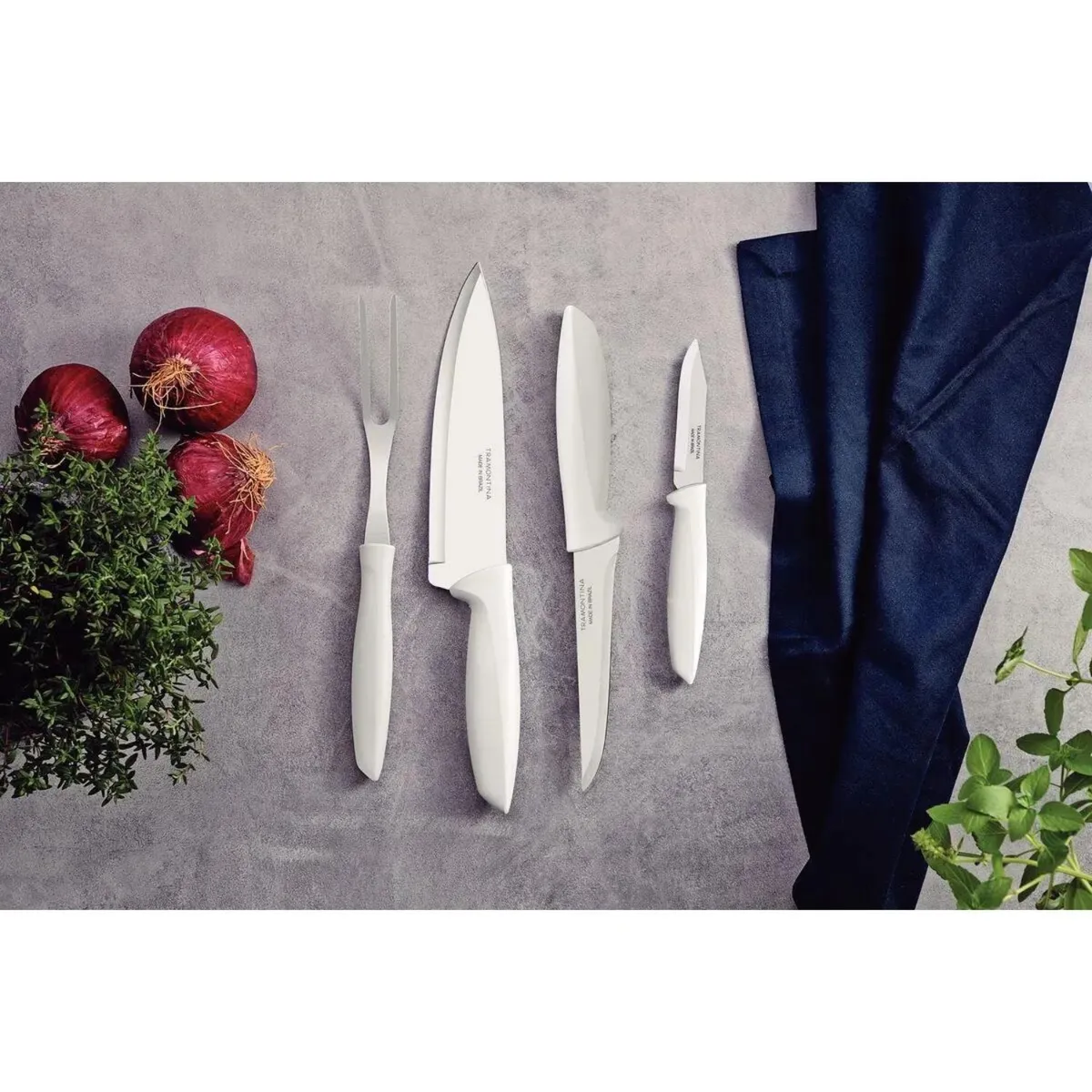 TRAMONTINA - Set de cuchillos Tramontina plenus x 4 piezas - BLANCO
