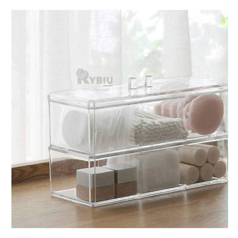 RYBIU IMPORT - Caja Moderna para Tocador con 2 Divisiones Y+Papel de Regalo