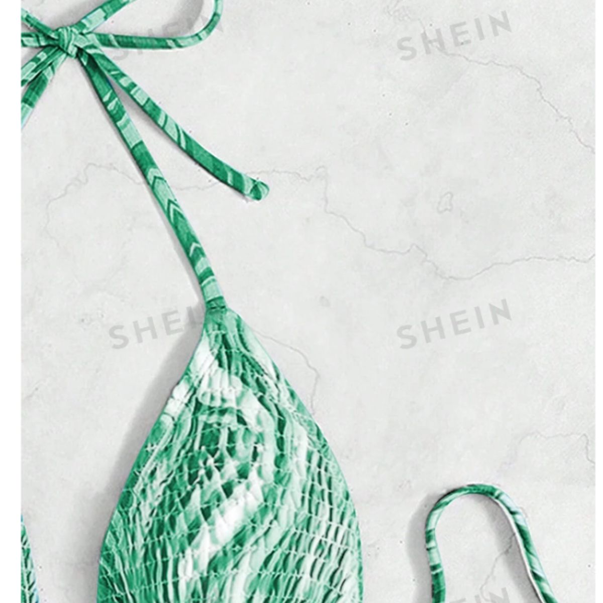 GENERICO - BIKINI TRIANGULAR VERDE MARMOLEADO