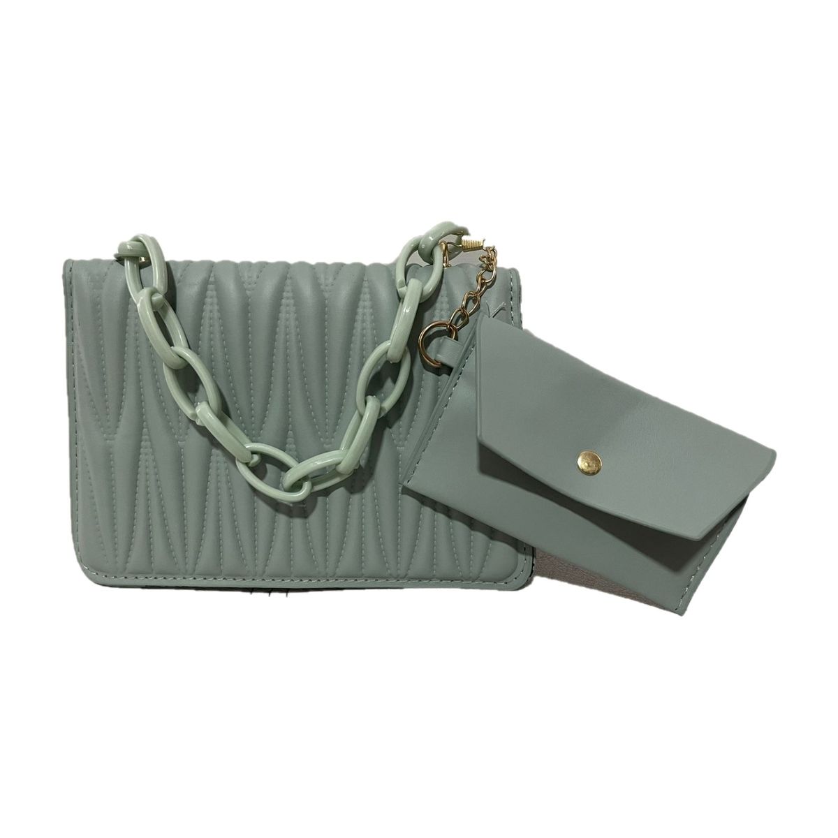 GENERICO - Cartera con Mini monedero 2 en 1 Cuero Sintetico Con Cadena