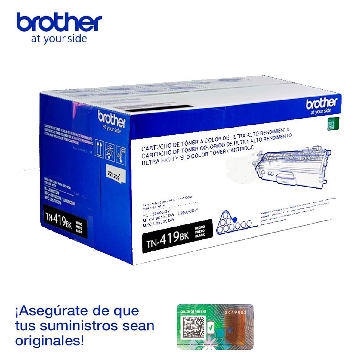 BROTHER - Tóner Brother TN-419BK Negro MFC-L8610CDW 9,000 Páginas