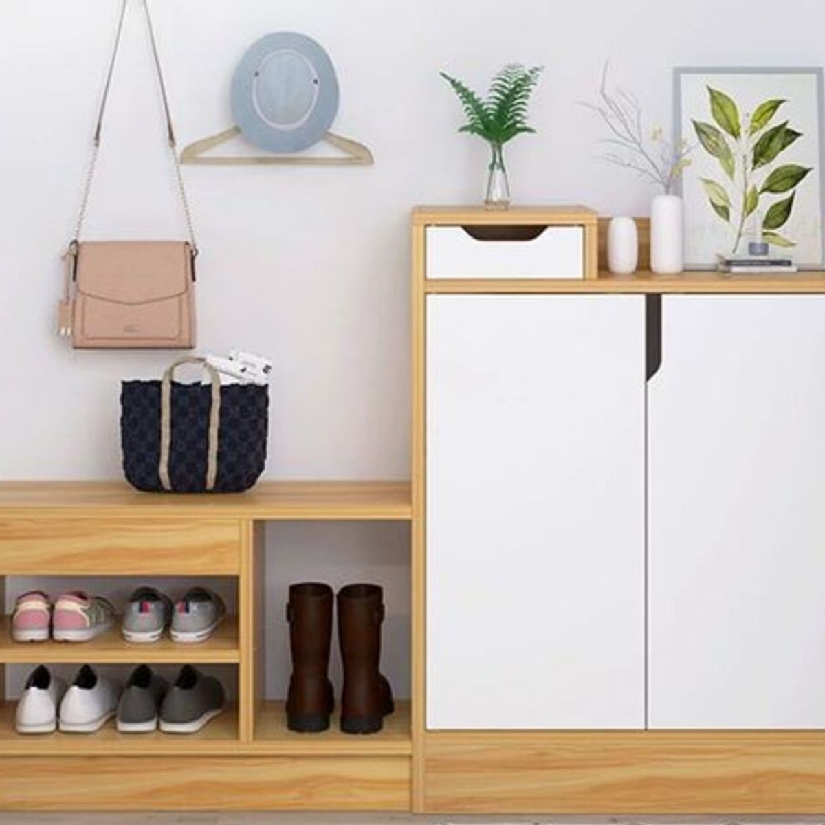 GENERICO - Cómoda y Zapatera Moderna Minimalista Iris color Blanco R&R MUEBLES