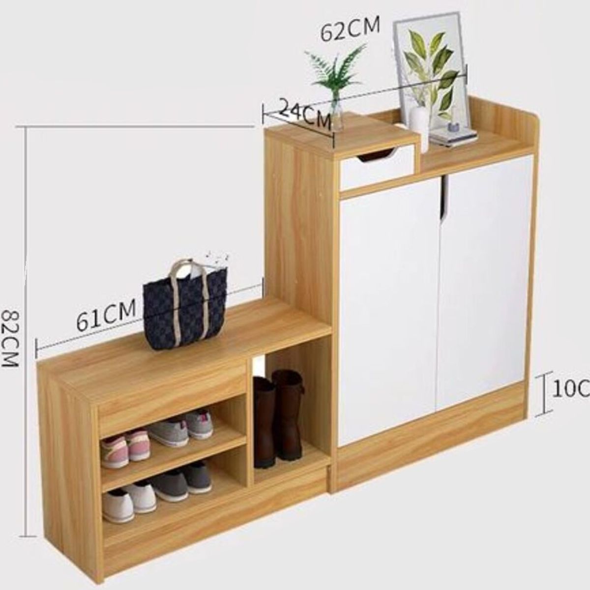 GENERICO - Cómoda y Zapatera Moderna Minimalista Iris color Blanco R&R MUEBLES