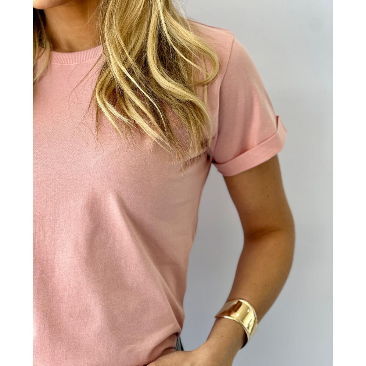 GENERICO - Polo básico manga doblada MUJER