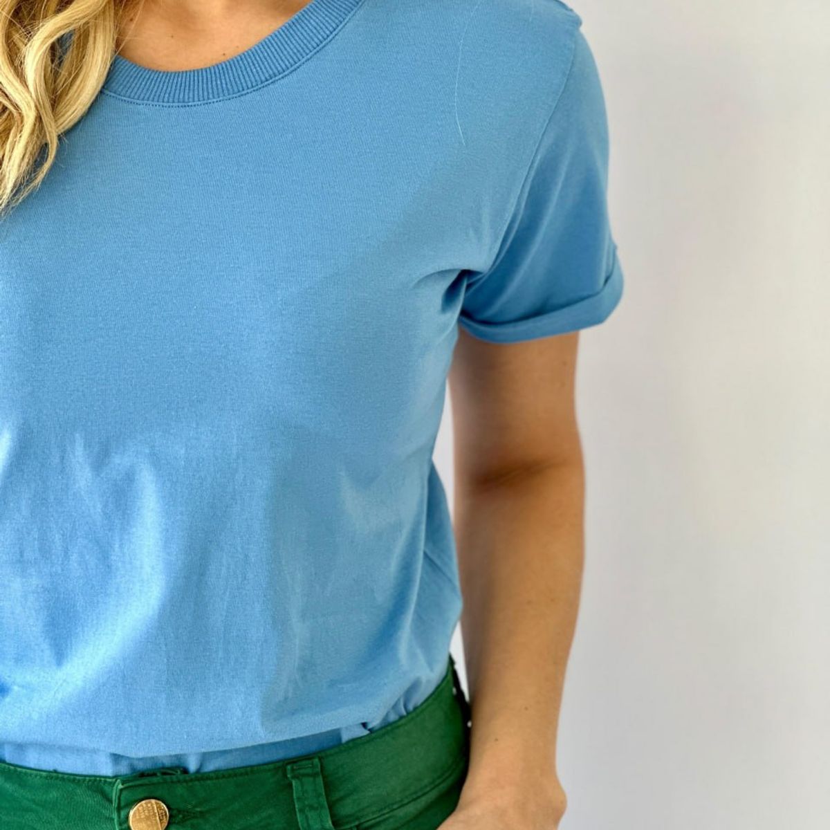 GENERICO - Polo básico manga doblada MUJER