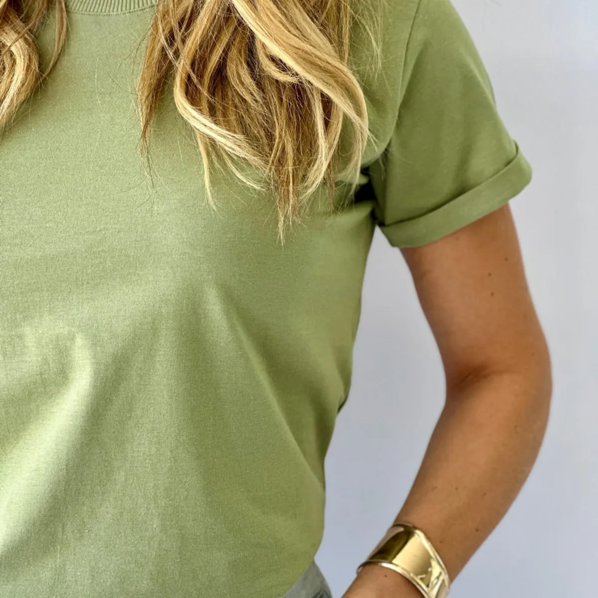 GENERICO - Polo básico manga doblada MUJER