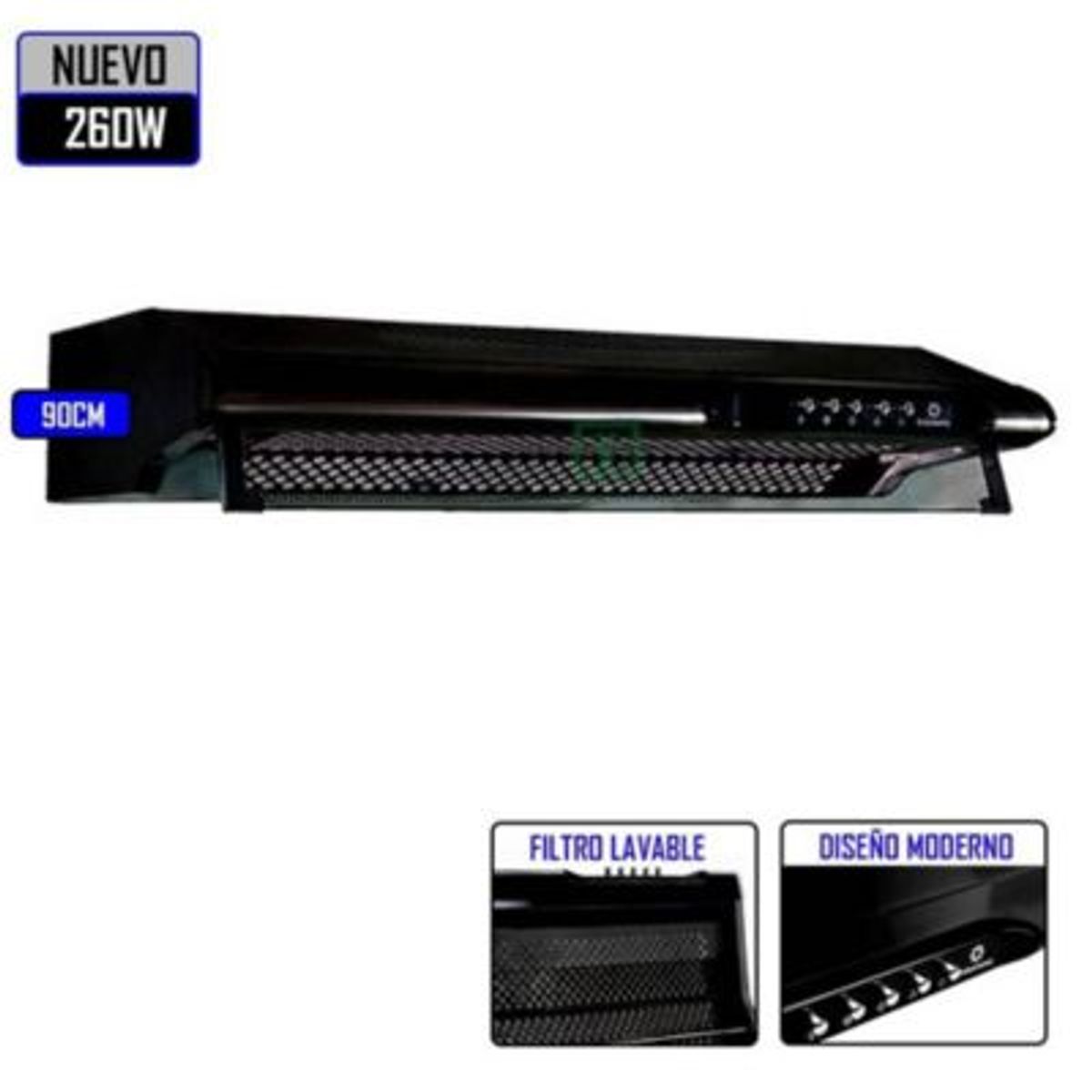 INDURAMA - Campana Extractora 3 Velocidades CEI-902NE