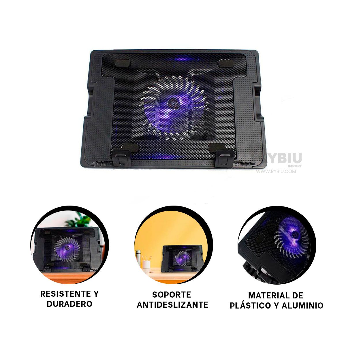 RYBIU IMPORT - Base Regulabre de Laptop HA 69 Y+Post-it Adhesivos