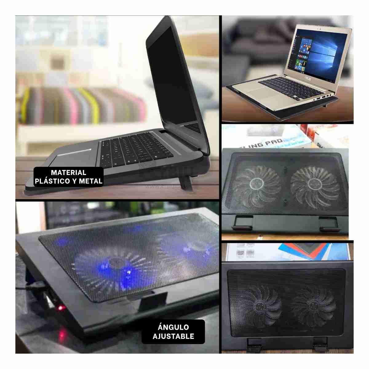 RYBIU IMPORT - Ventilador Eficaz de Latop Negro Y+Regalo Ligas para Peinar