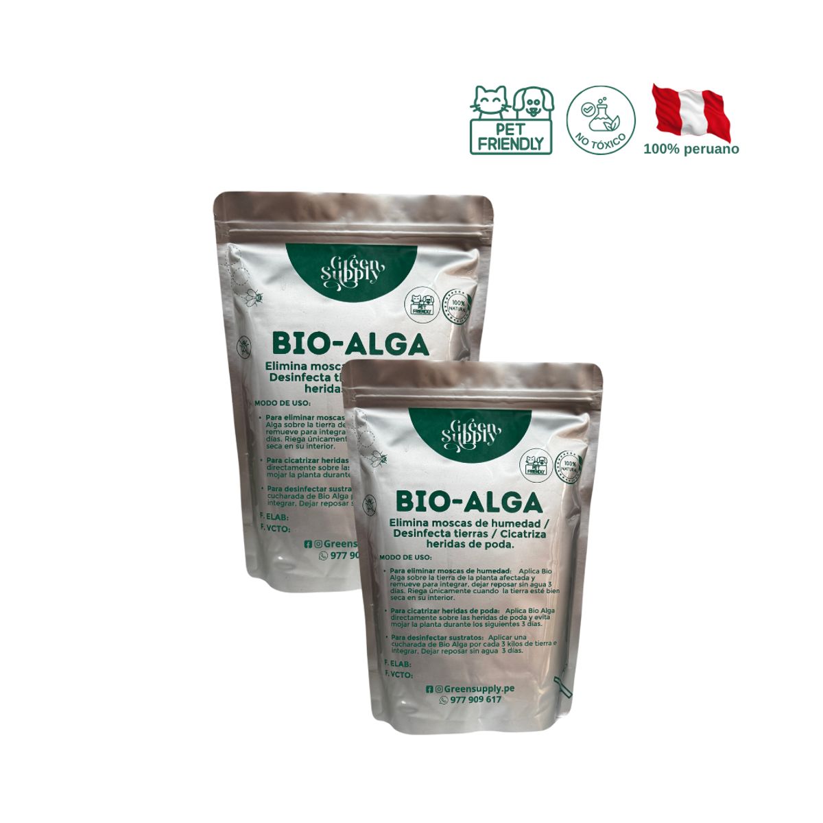 GREEN SUPPLY - Desinfectante de tierra para plantas - Bio Alga 1KG