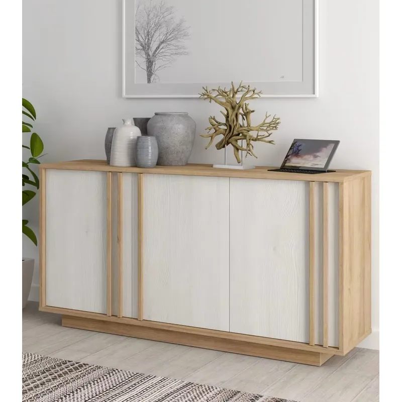 R&R MUEBLES - Aparador Moderno Ankara Blanco con Duna R&R MUEBLES