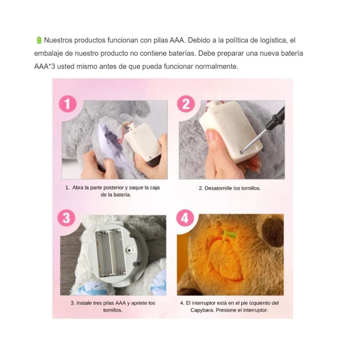 GENERICO - Peluche Capibara Musical Que Respira Color Marrón Para Bebés