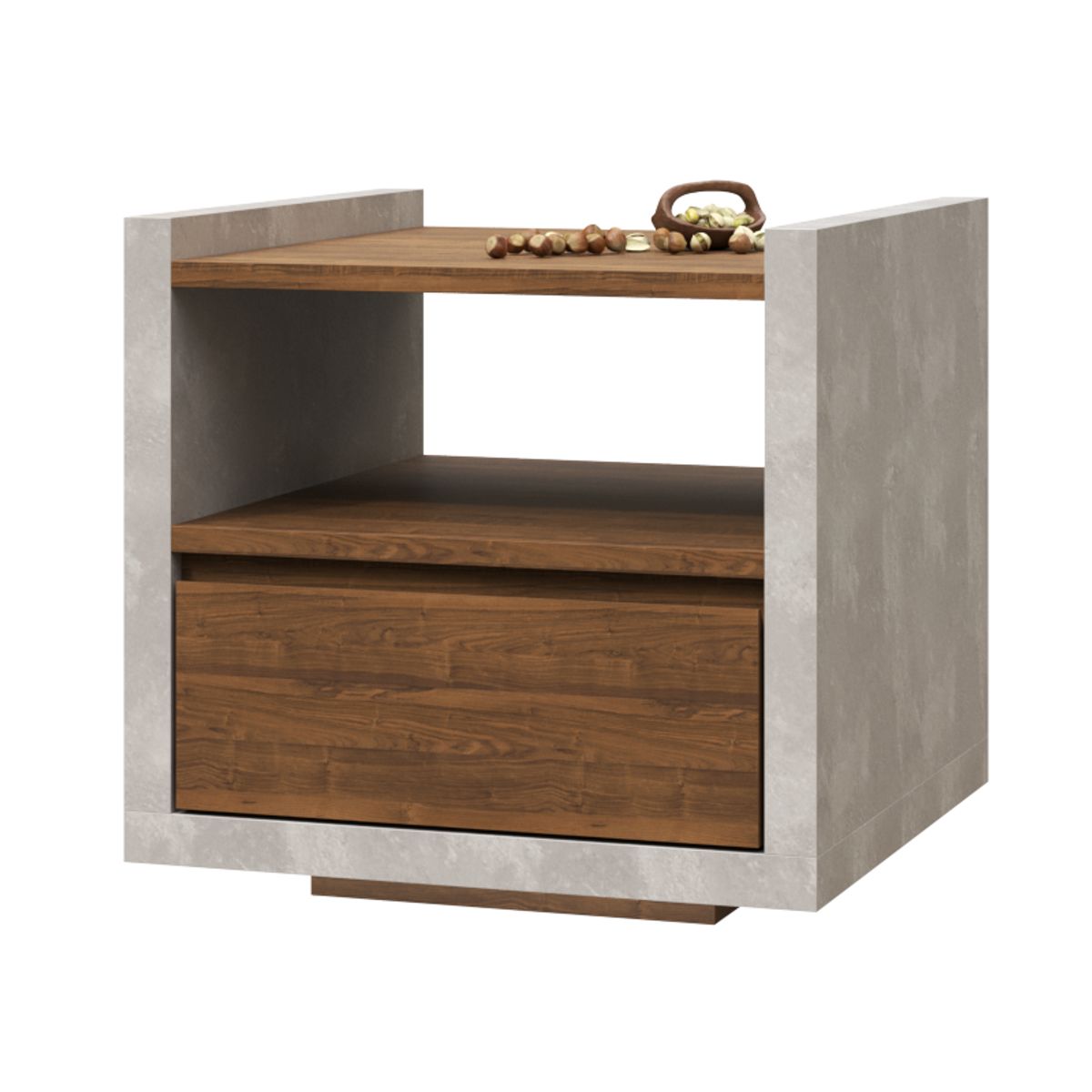 MUEBLES MACRUMO - Velador Rústico 1 cajón color Brixtón