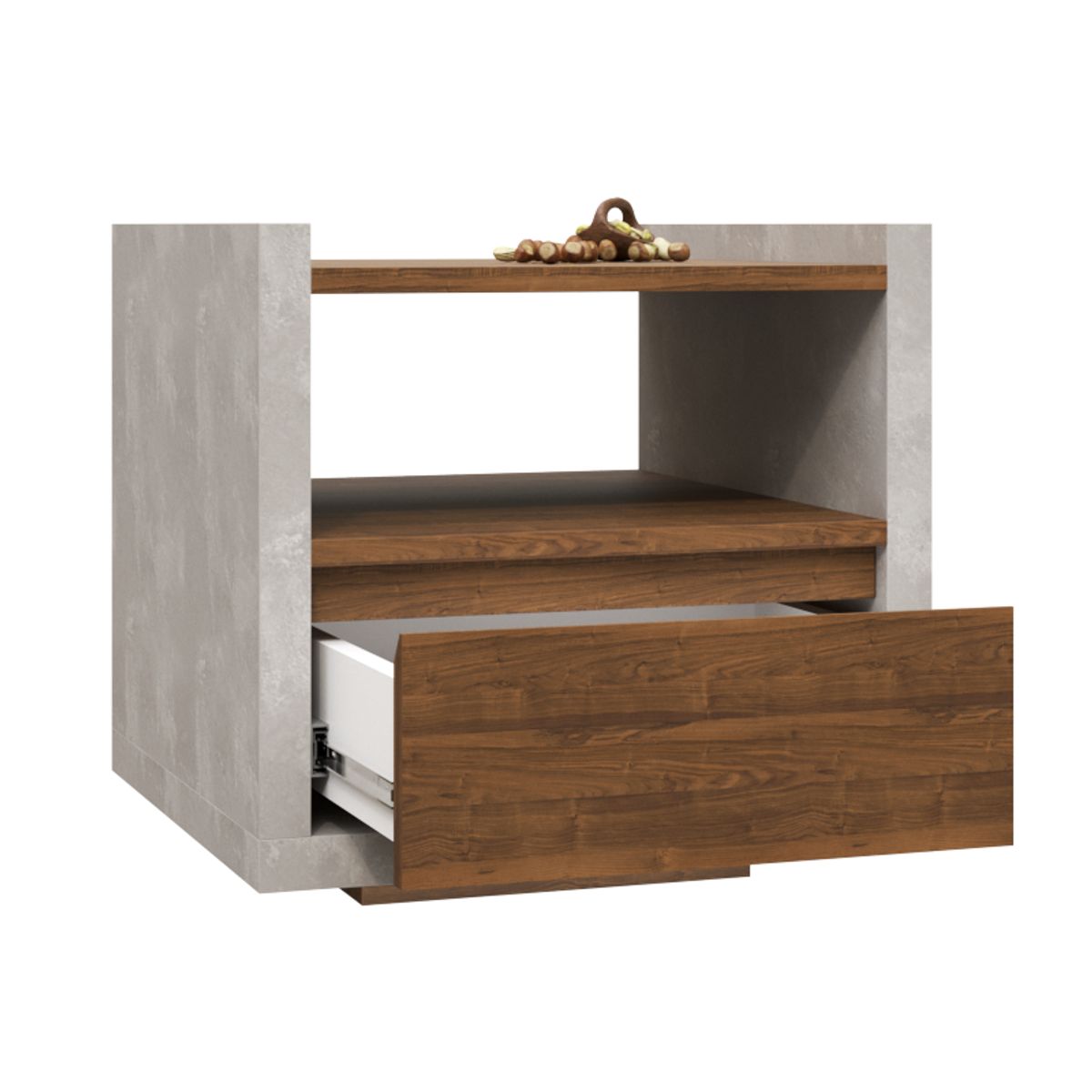 MUEBLES MACRUMO - Velador Rústico 1 cajón color Brixtón