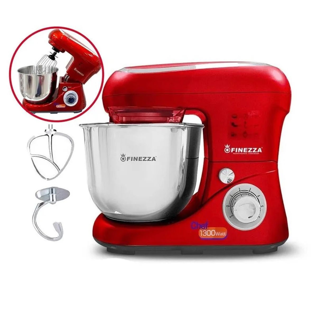 FINEZZA - Batidora Orbital 1300W FZ-6822B 6 Velocidades