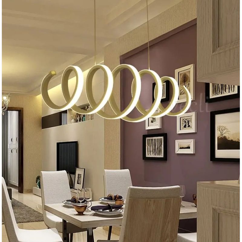 GENERICO - Lámpara colgante spiral dorado 3 luces incluye control