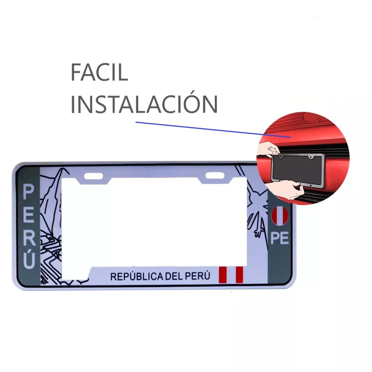 GENERICO - Par Portaplaca Modelo Europeo Auto