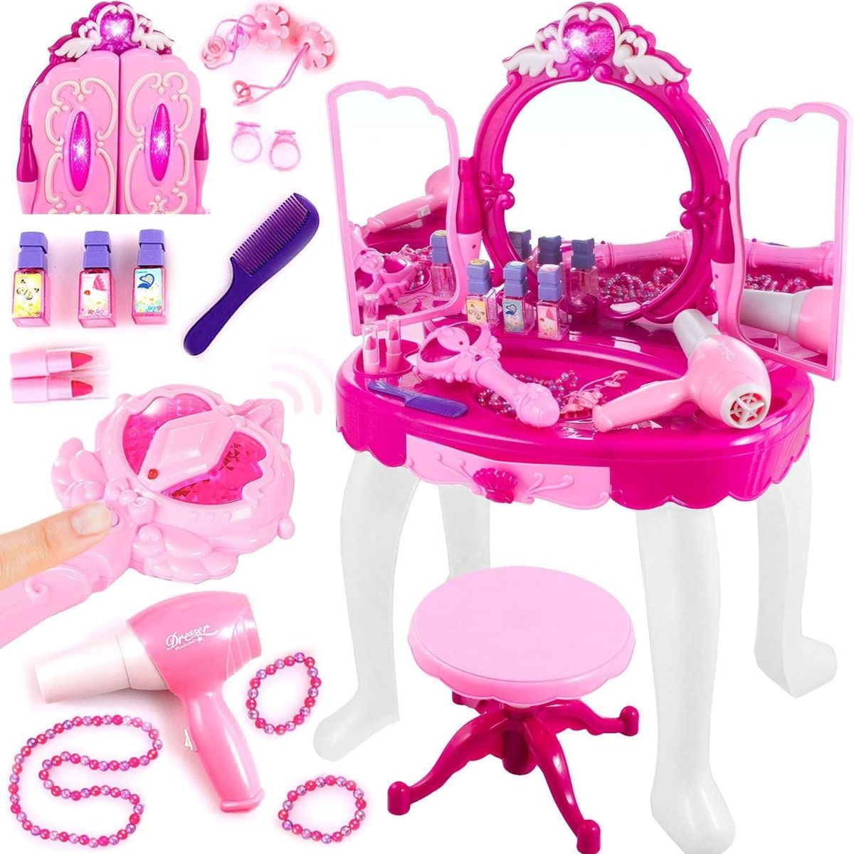 GENERICO - Juego Tocador Para Niña con Accesorios y MP3 Musical y Luces