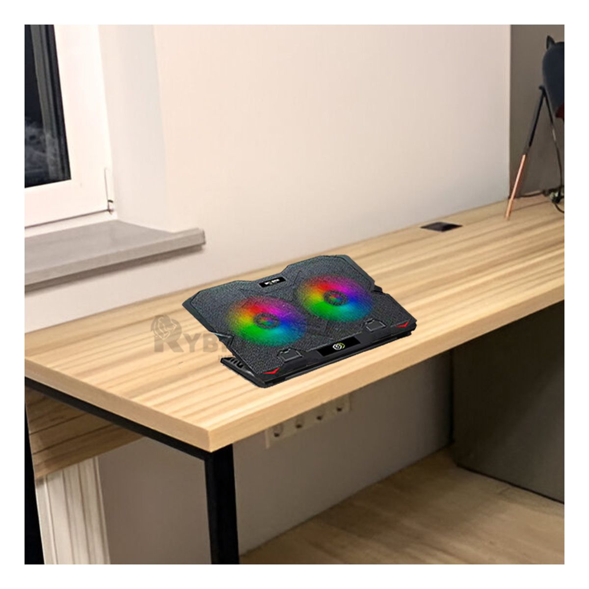 RYBIU IMPORT - Base Util con Ventiladores AB005H Y+Regalo Ligas para Peinar