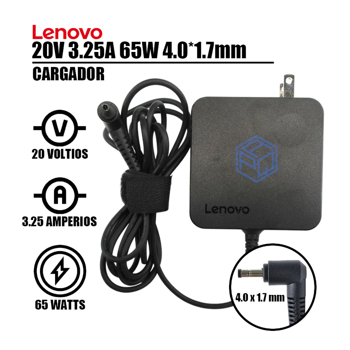 GENERICO - CARGADOR   LENOVO IDEAPAD  20v 325a 65w 40x17 mm
