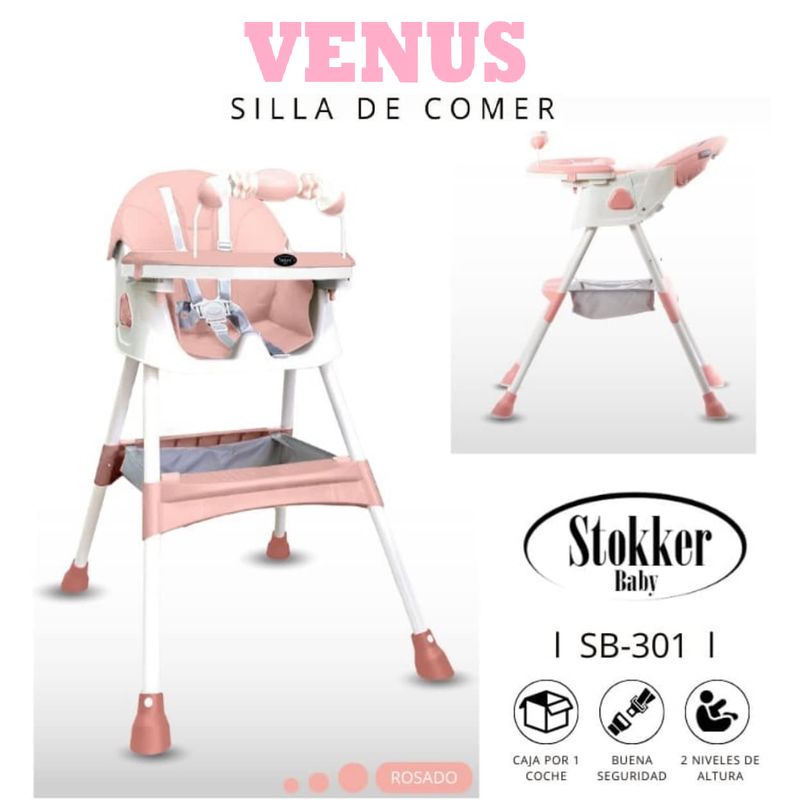 STOKKER BABY - SILLA DE COMER ROSADO DE BEBÉ MODELO VENUS