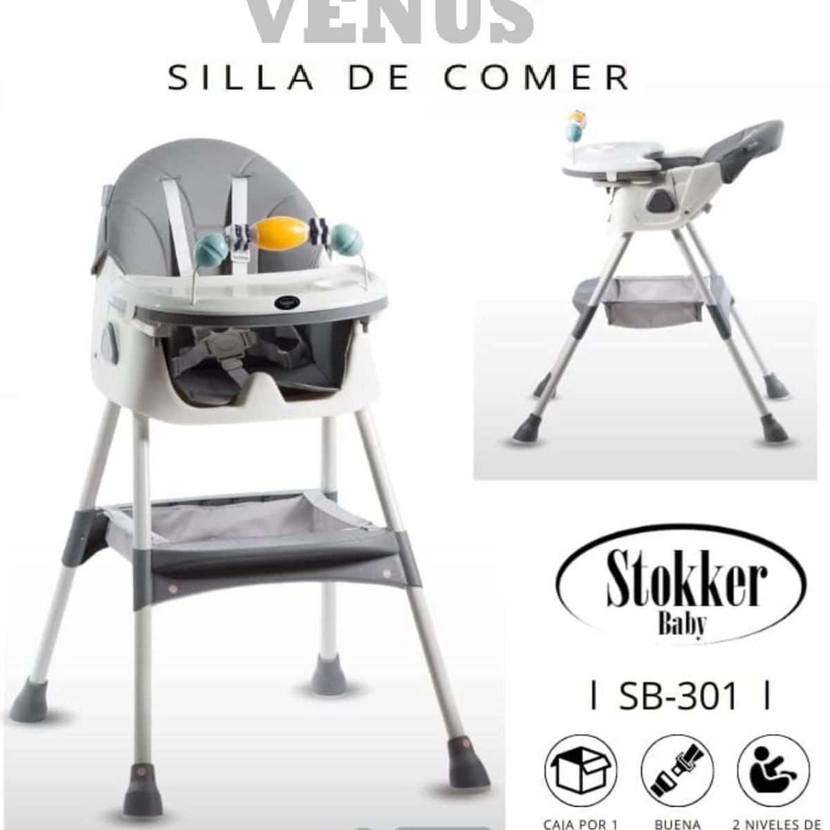 STOKKER BABY - SILLA DE COMER GRIS  DE BEBÉ MODELO VENUS