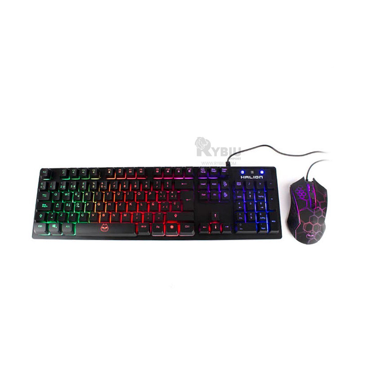 RYBIU IMPORT - Pack de Teclado y Mouse HA855C Y+Post-it Adhesivos