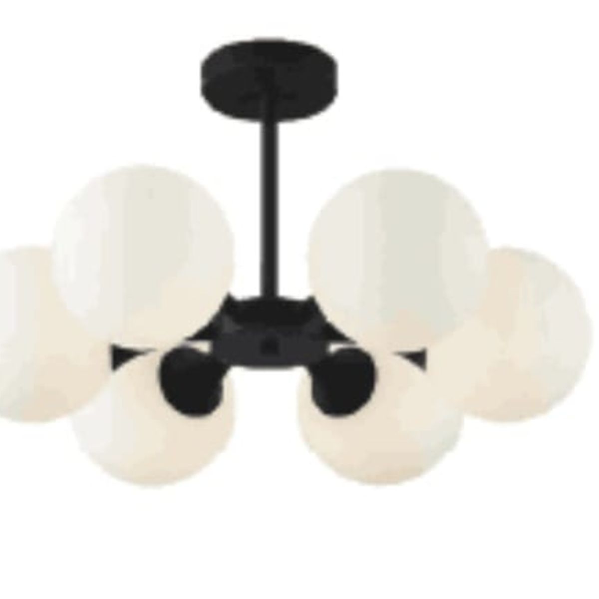 GENERICO - Lámpara de techo viena negro 6 sockets