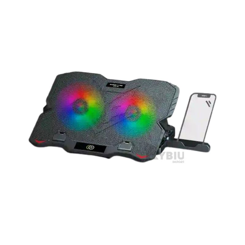 RYBIU IMPORT - Cooler para Laptop con 2 Ventiladores Modelo AB005H
