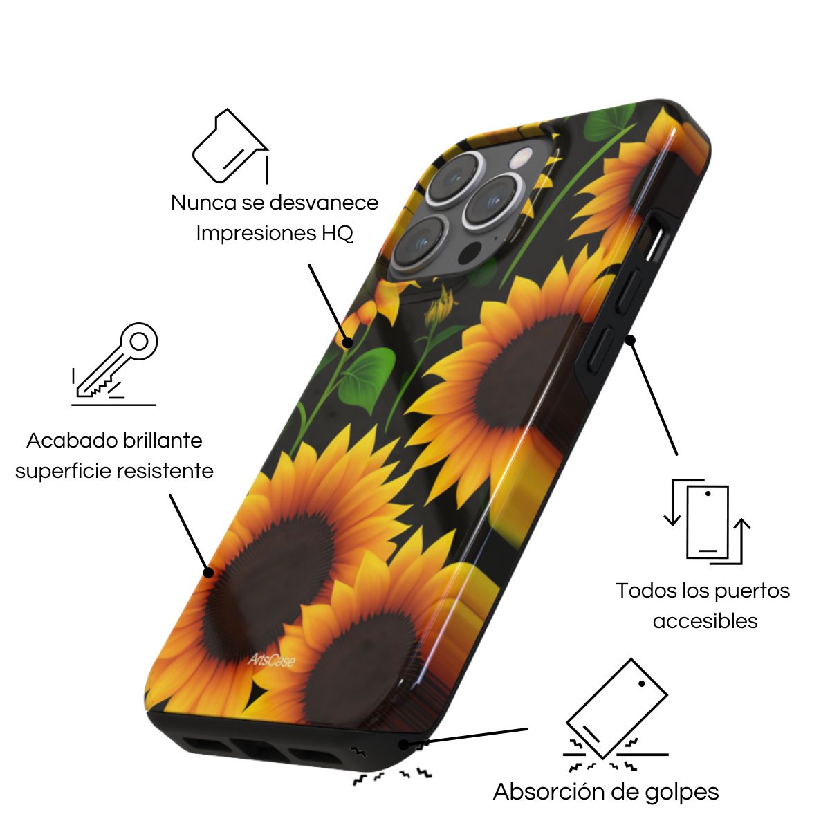 ARTSCASE - Case iphone 16 Girasoles Magicos ArtsCase