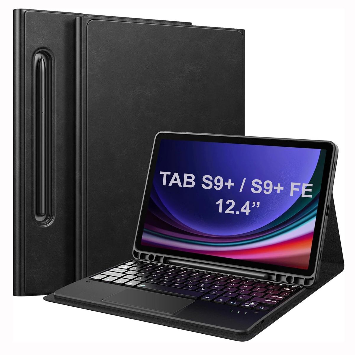 GENERICO - Funda Con Teclado Para Samsung Galaxy TAB S9+ / S9+ FE de 12.4 pulgadas