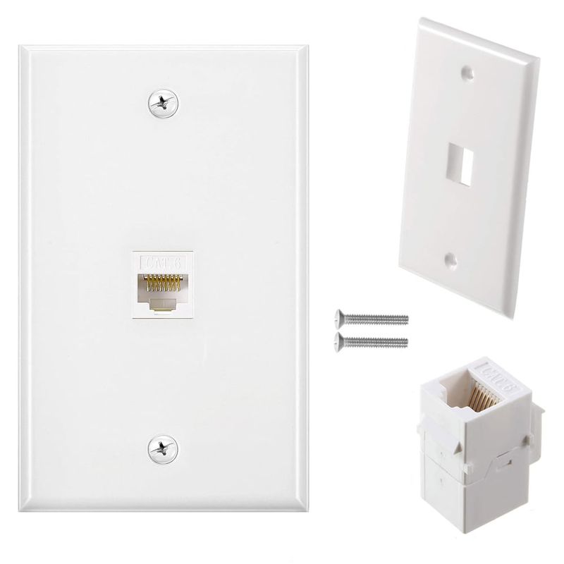 GENERICO - Placa ABS ethernet RJ45 CAT 6 Faceplate RJ45 Hembra 1 Puesto empalme