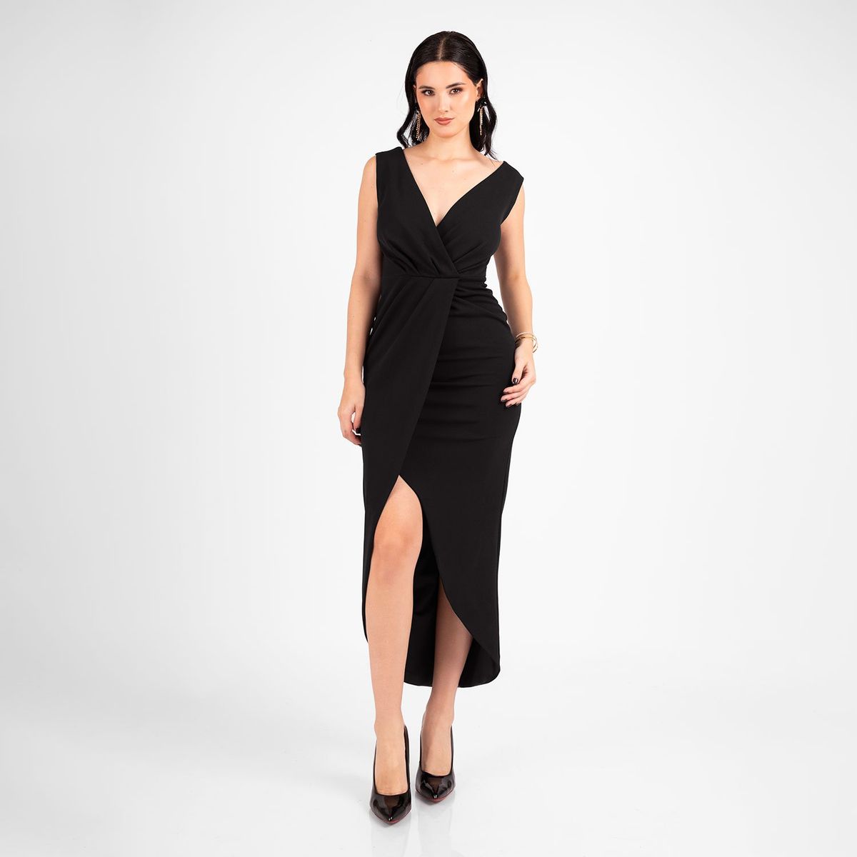 TEILOR - VESTIDO COCTEL CRUZADO  MUJER