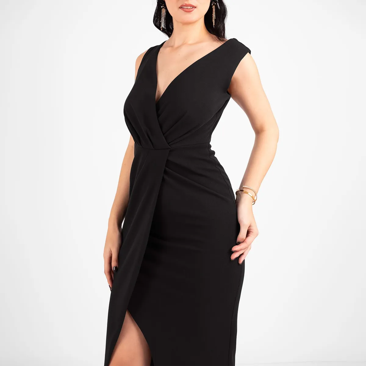 TEILOR - VESTIDO COCTEL CRUZADO  MUJER