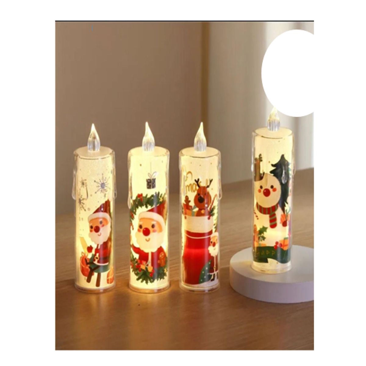 GENERICO - Luces vela LED de Navidad blanca cálida luz nocturna