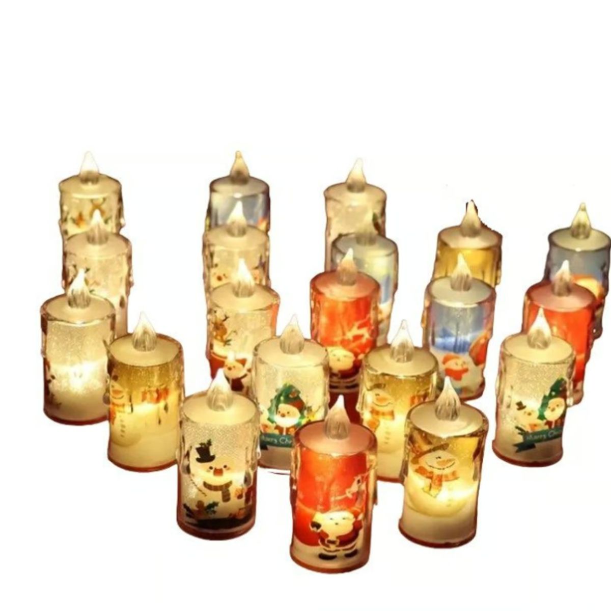 GENERICO - Luces vela LED de Navidad blanca cálida luz nocturna
