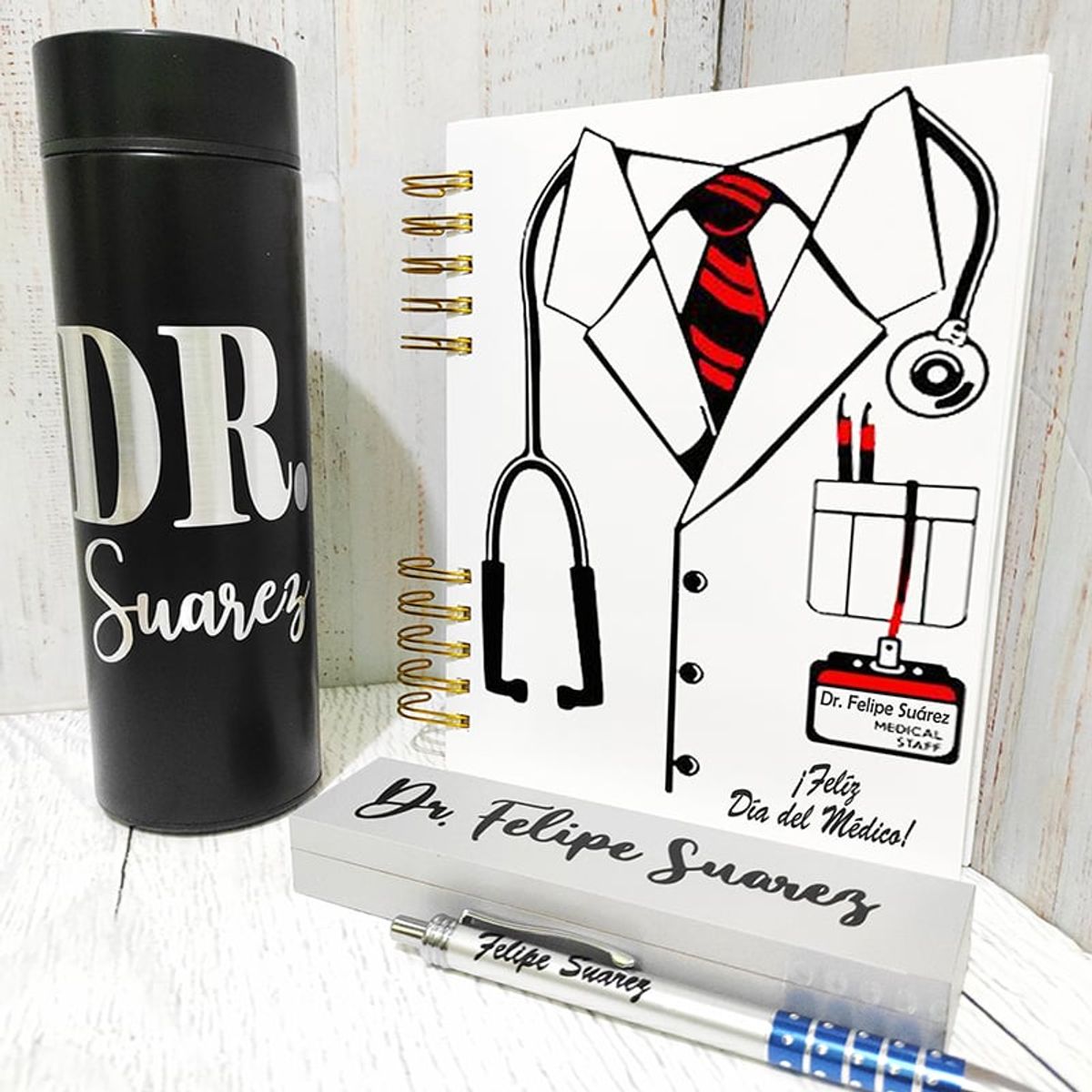 M MATIX SHOP - Matix- Regalos Personalizados - Box Dia del Medico - Modelo Negro