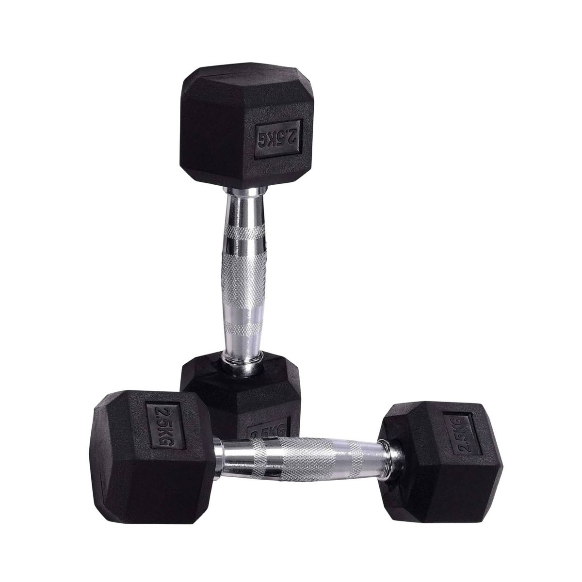 GENERICO - MANCUERNAS HEXAGONAL DE CAUCHO 2.5 kg (PAR)