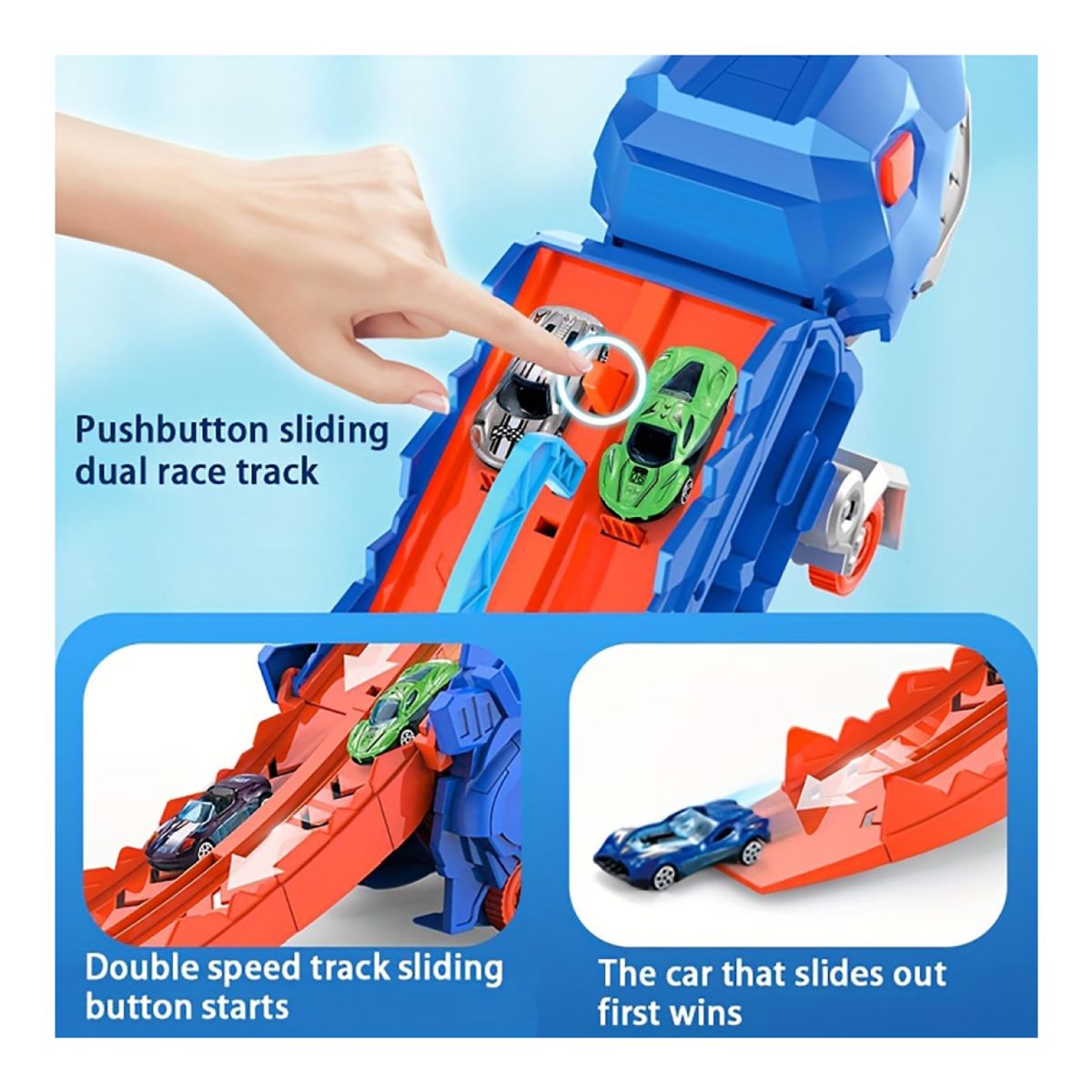 GENERICO - Dinosaurio pista transformable Guarda carritos