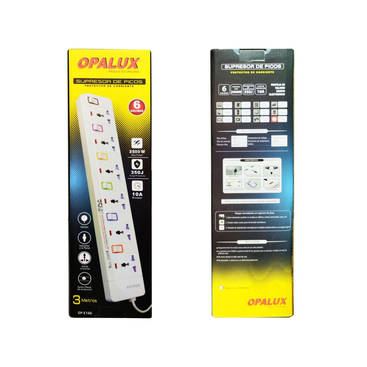 OPALUX - Supresor de Picos 6 Salidas OP-E106 OPALUX