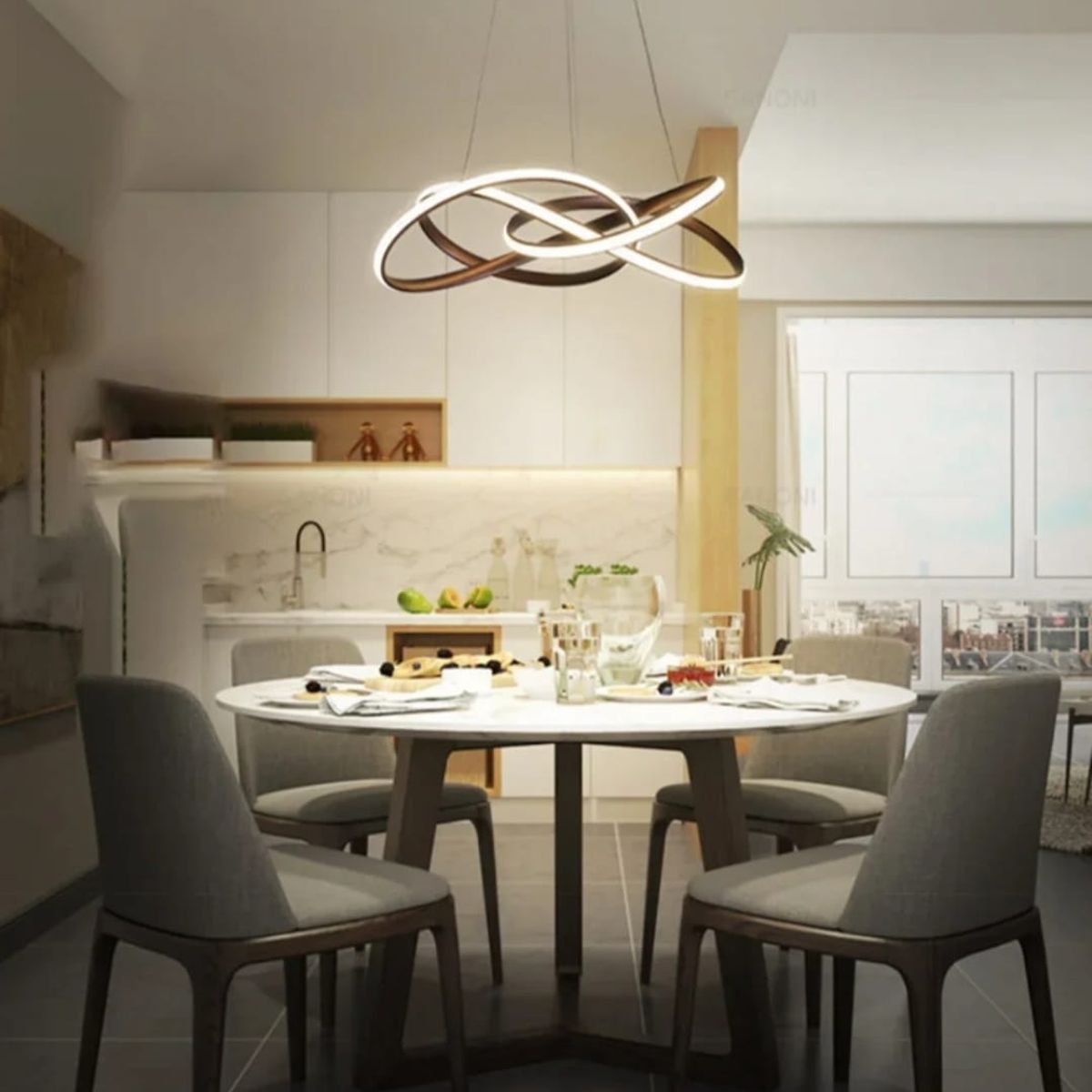 GENERICO - Lámpara colgante infinito plus dorado 3 luces