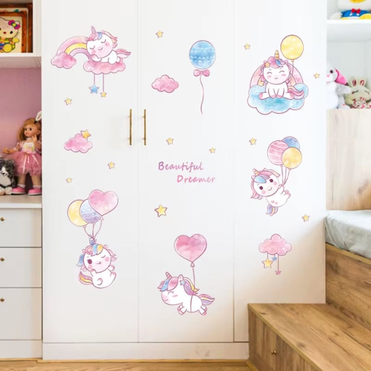 LITTLE BRU ACCESORIOS EXCLUSIVOS - Sticker vinil decorativo pared de bebé o niños Unicornios