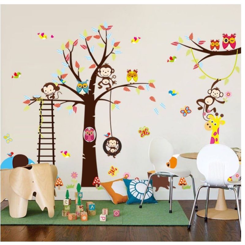 LITTLE BRU ACCESORIOS EXCLUSIVOS - Sticker vinil decorativo cuarto de bebé o infantil Árbol y escalera