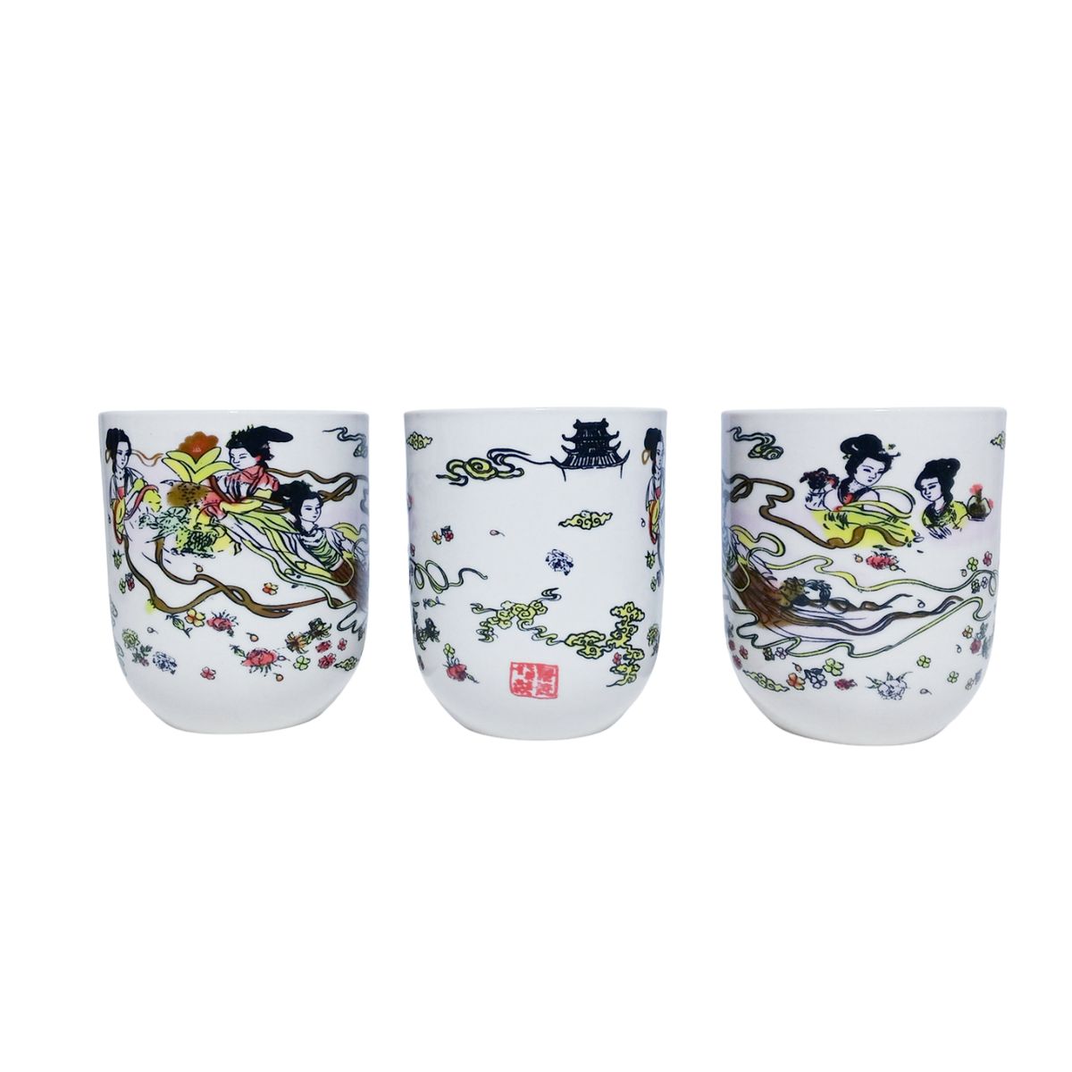 GENERICO - Pack Cuencos Para Infusion Oriental Dioses Jardin Cielo 3pza