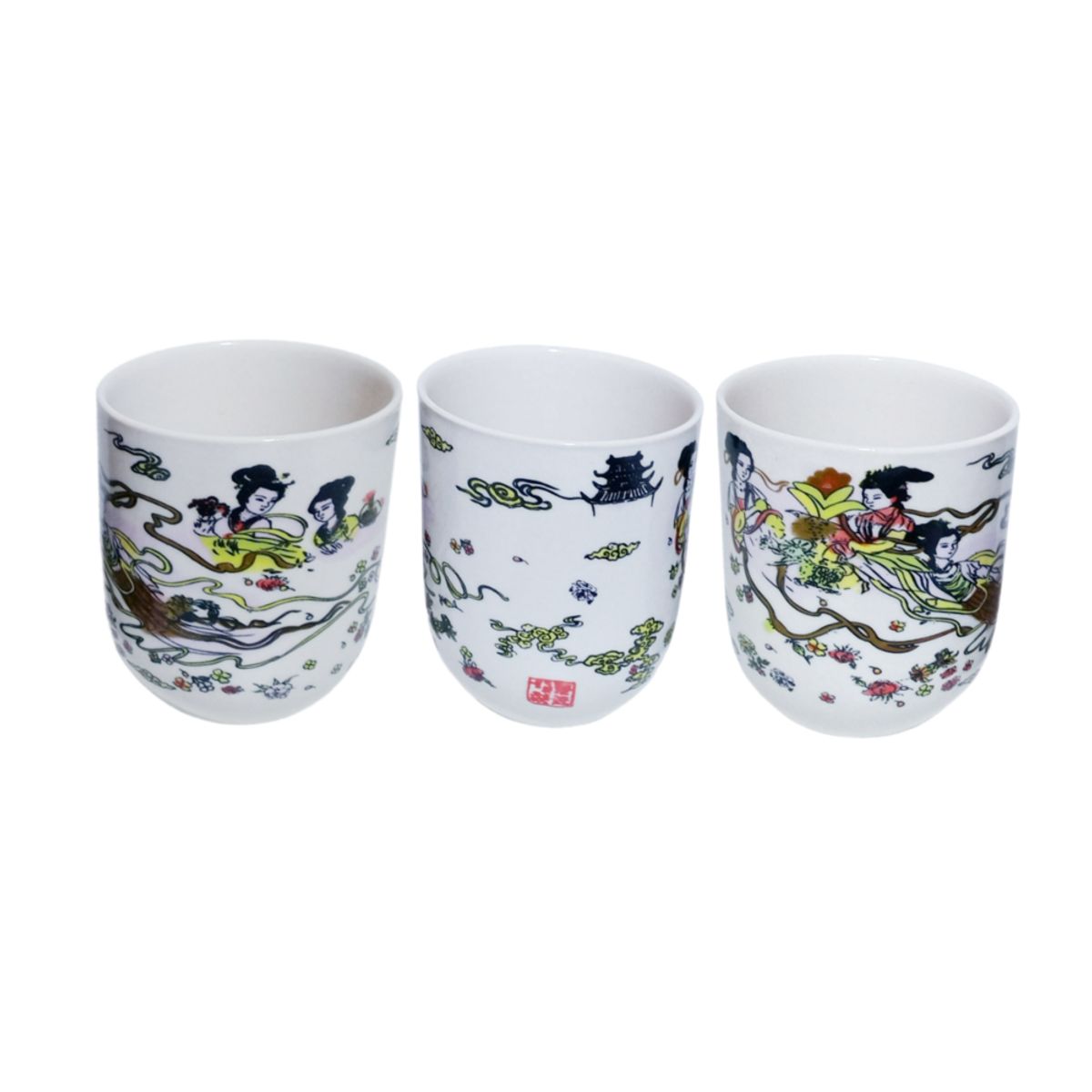 GENERICO - Pack Cuencos Para Infusion Oriental Dioses Jardin Cielo 3pza