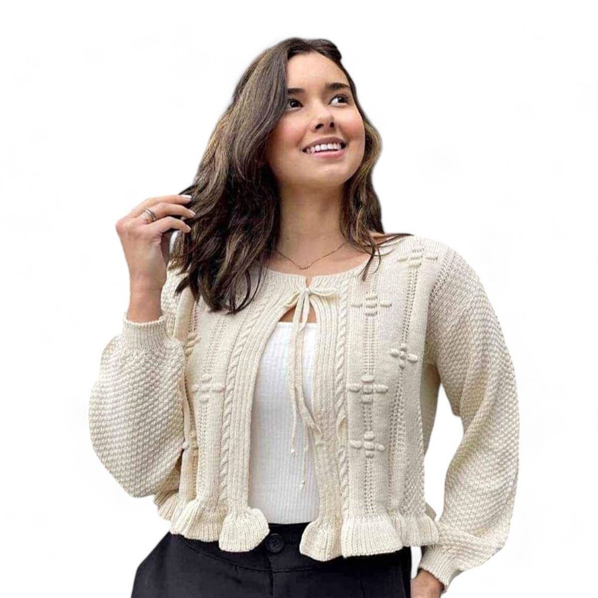 GENERICO - Chompa Mujer Hilo Abierto Gui359-23 Color Beige