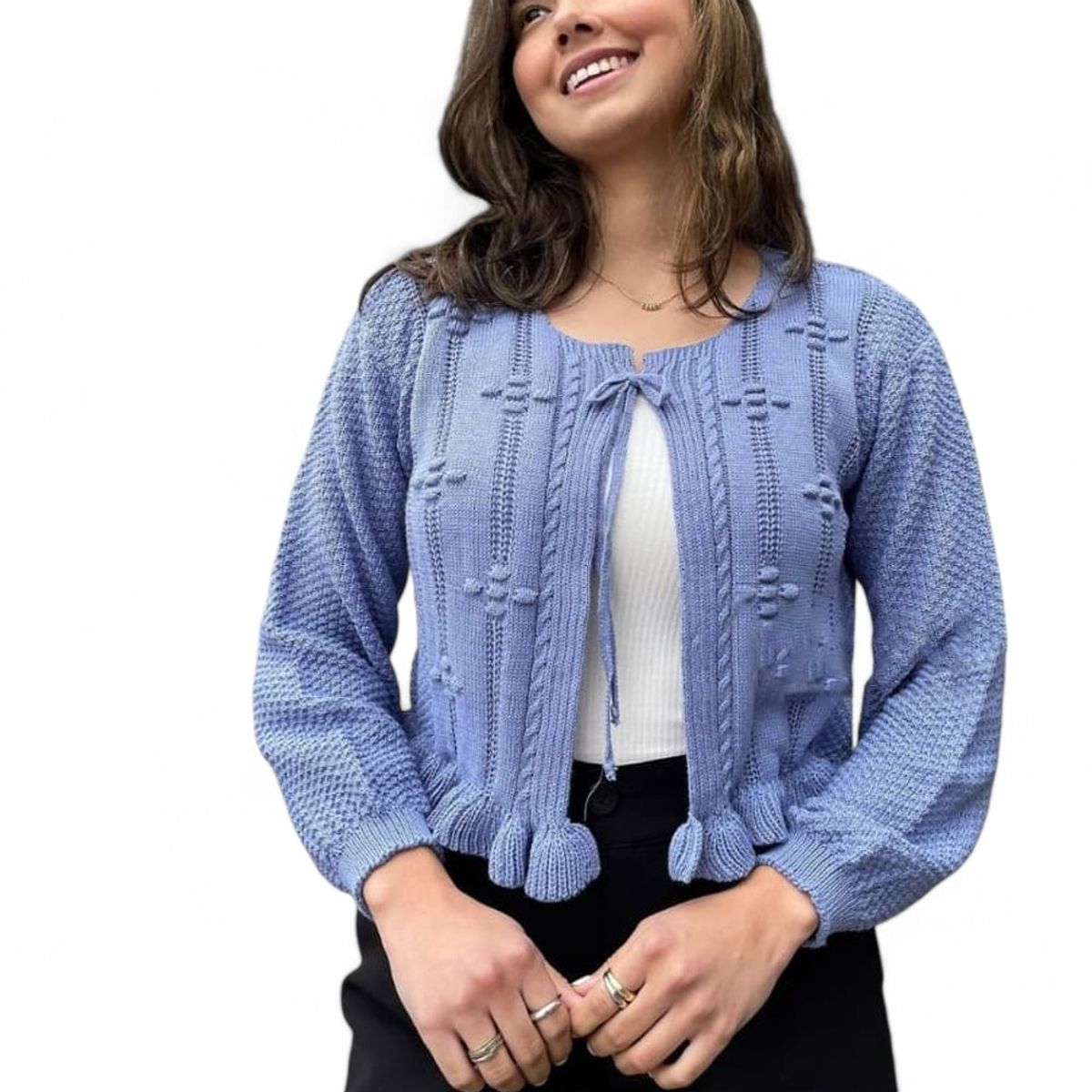 GENERICO - Chompa Mujer Hilo Abierto Gui359-23 Color Celeste