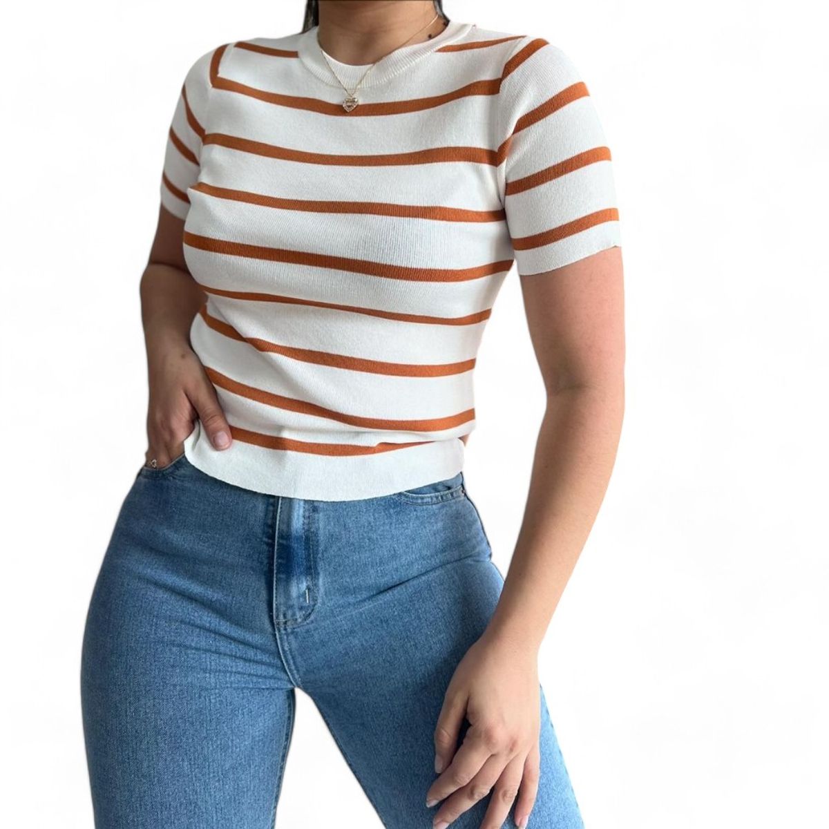 GENERICO - Polo Mujer Hilo Cuello Rendondo Gui359-18 Color Mostaza