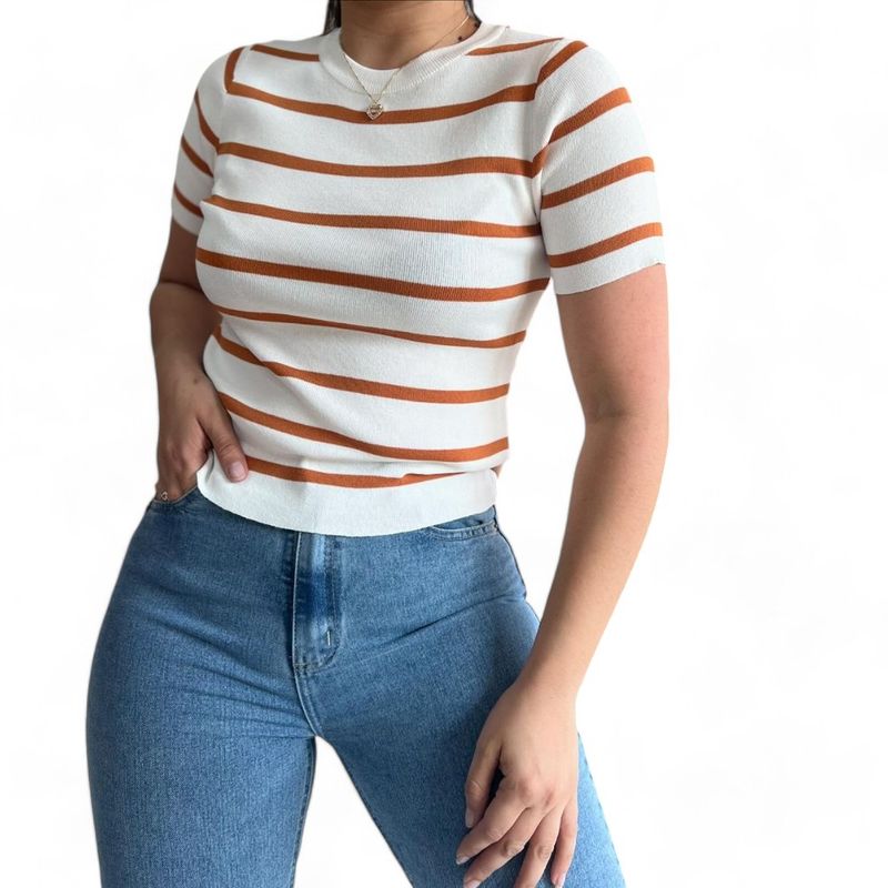 GENERICO - Polo Mujer Hilo Cuello Rendondo Gui359-18 Color Mostaza