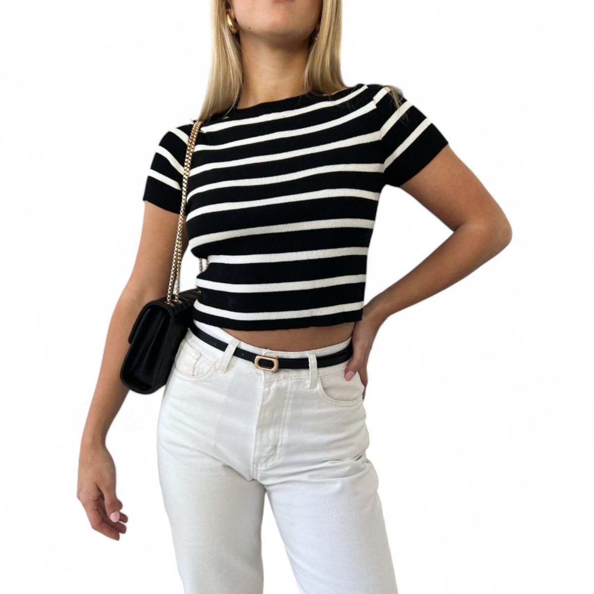 GENERICO - Polo Mujer Hilo Cuello Rendondo Gui359-18 Color Negro